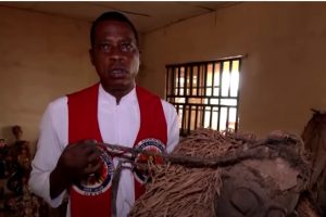 Nigeria Catholic Priest saves idol artifacts from fire